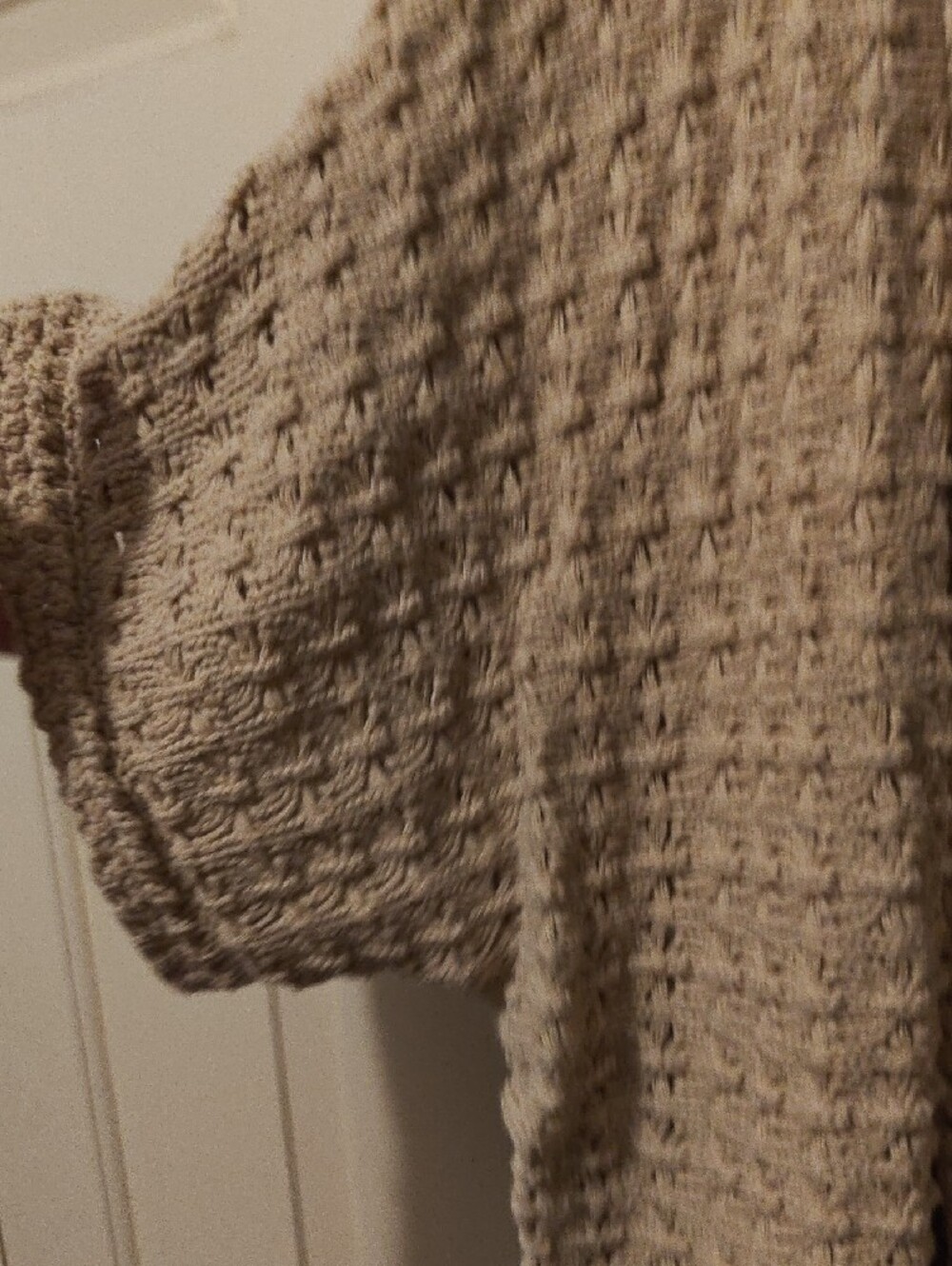 Open-Front Knit Cardigan Sweater - Taupe - Picture 4 of 6
